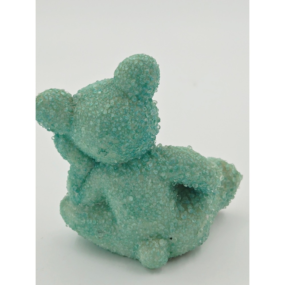 Vintage Aqua Blue Sugar Glazed Ceramic Bear Figurine Japan 1951 MCM Kitsch - Picture 3 of 5